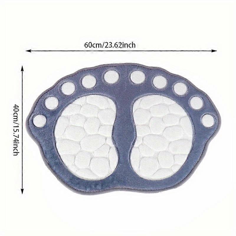 Cozy Memory Foam Dog Paw Bath Rug - Non-Slip, Super Absorbent, Machine Washable & Durable - Rectangular Bathroom Mat for Home Decor