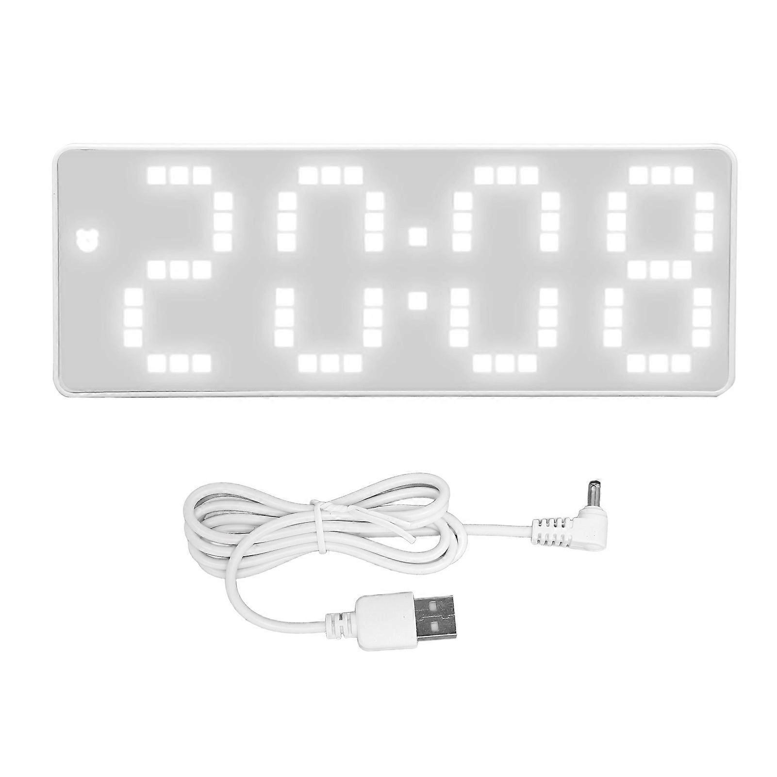Alarm Clock Adjustable Brightness Electronic Clock LED Mirror Display Digital Clock for Students Bedroom Dormitory