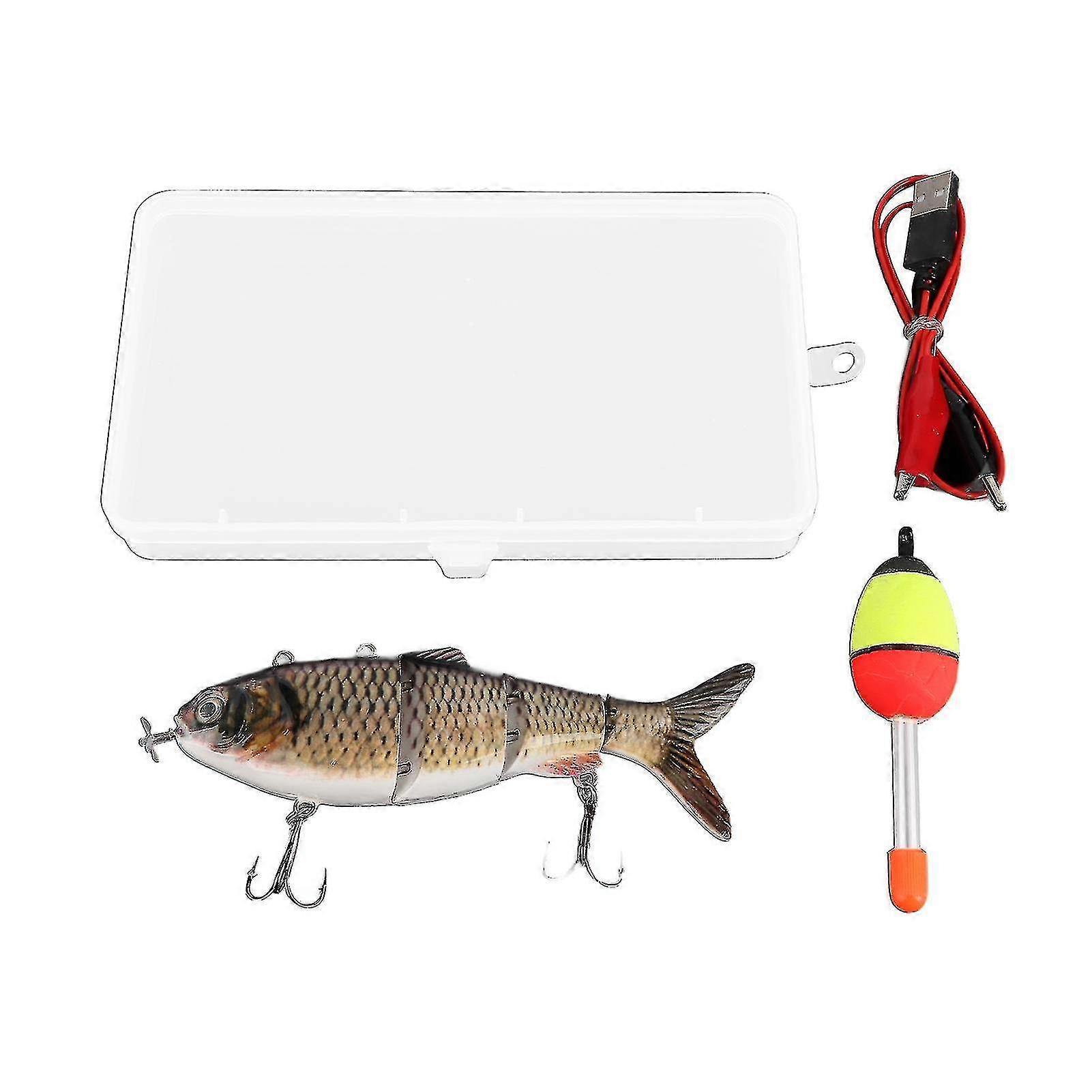 Robotic Swimming Lure Multi Jointed Rechargeable Electric Fishing Lure With Green Led Light