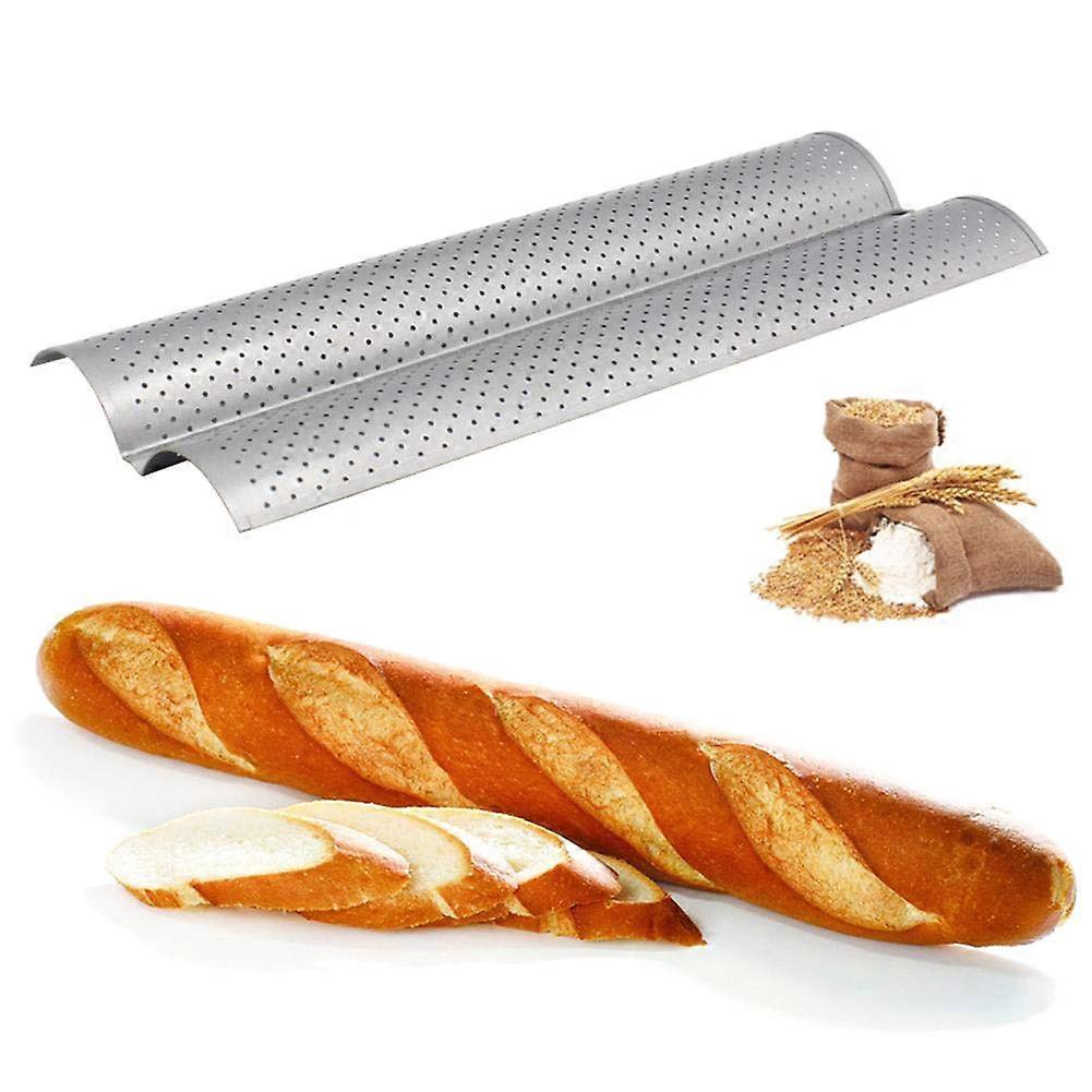 2-spors baguette stekebrett nonstick brød stekebrett rustfritt stål stekepanne