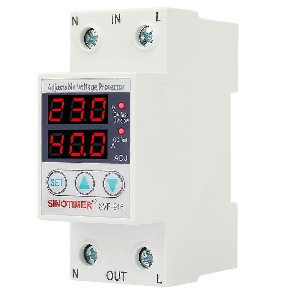 Intelligent Single Phase Adjustable Over Voltage Under Voltage Current Protector 230VAC(63A)