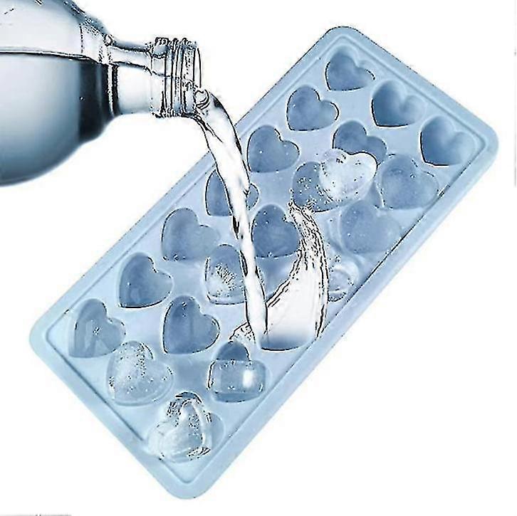 Blue Heart Shaped Silicone Ice Cube Tray Ice Maker