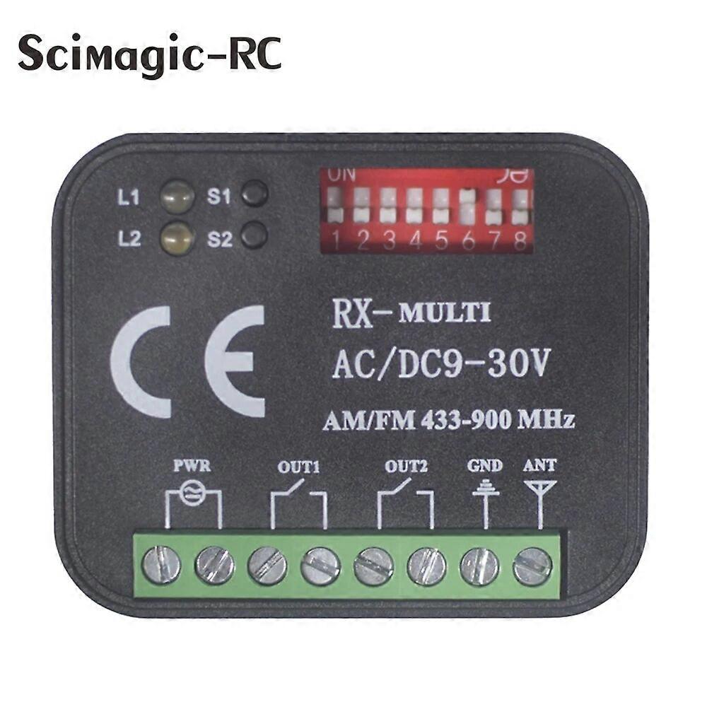 Universal RX-Multi Frecvență 300-900MHz Receptor de telecomandă pentru ușă de garaj Comutator de controler 2 CH pentru transmițător de 433 868 MHz