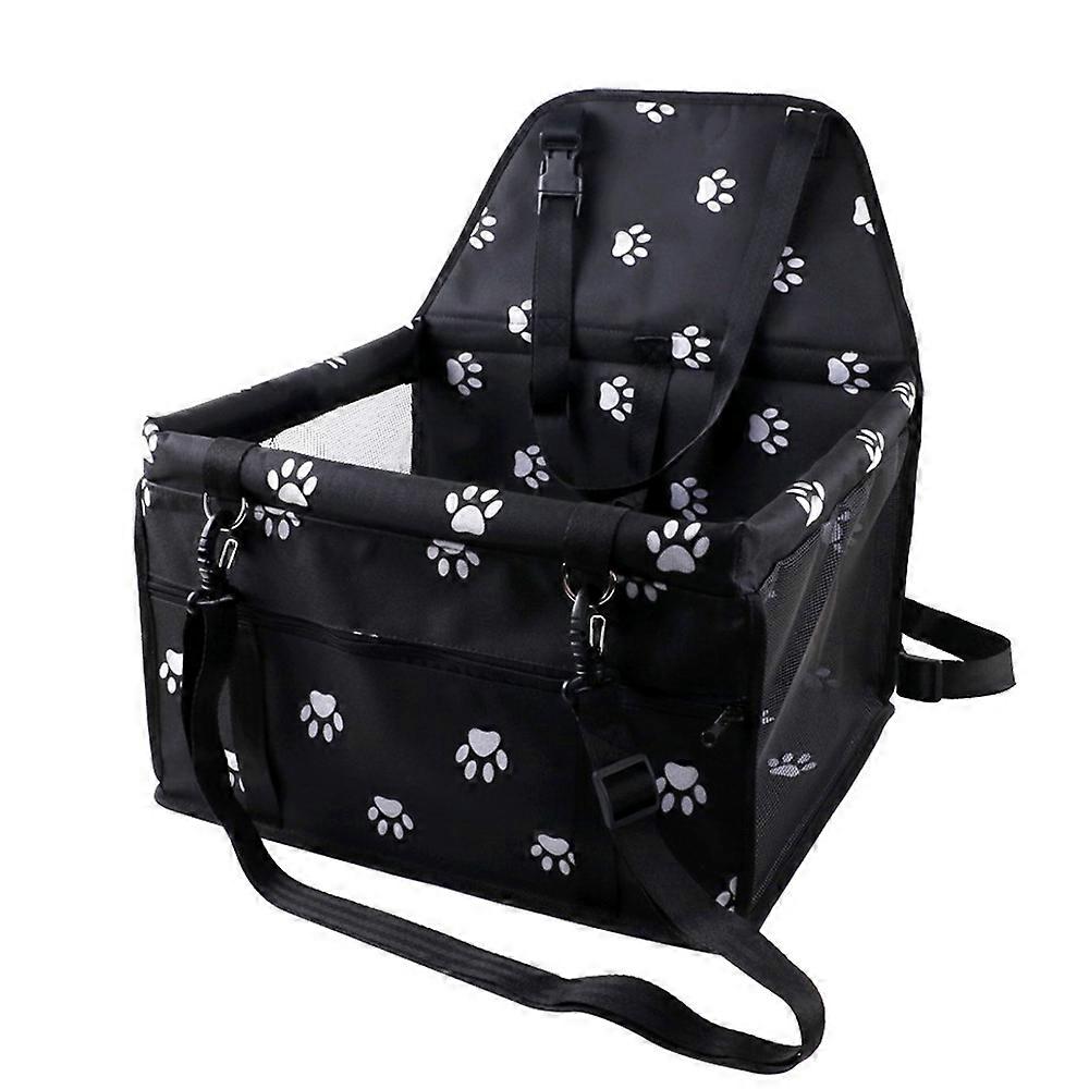 Travel Safely with Your Pet using Collapsible Pet Car Seat - Safety Leash and Zipper Storage Pocket Included