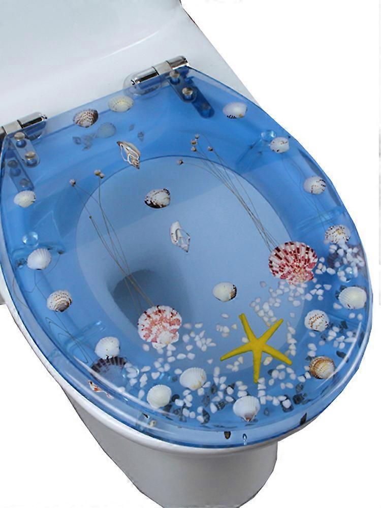 Läpinäkyvä ranta-wc-istuin, erittäin kestävä hartsihidastuvuus, kiinteä wc-kansi, 40 ~ 48CM x 33 ~ 38cm wc-kansi