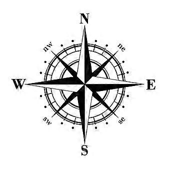 Car Sticker, Art Design Vinyl Compass Car Stickers Decals 15*15cm (Black, White) 2 PCS YDW