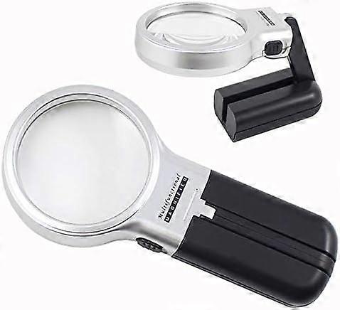 1 قطعة عدسة مكبرة حرة اليدين مع حامل ضوء LED ، مكبر محمول باليد 3X