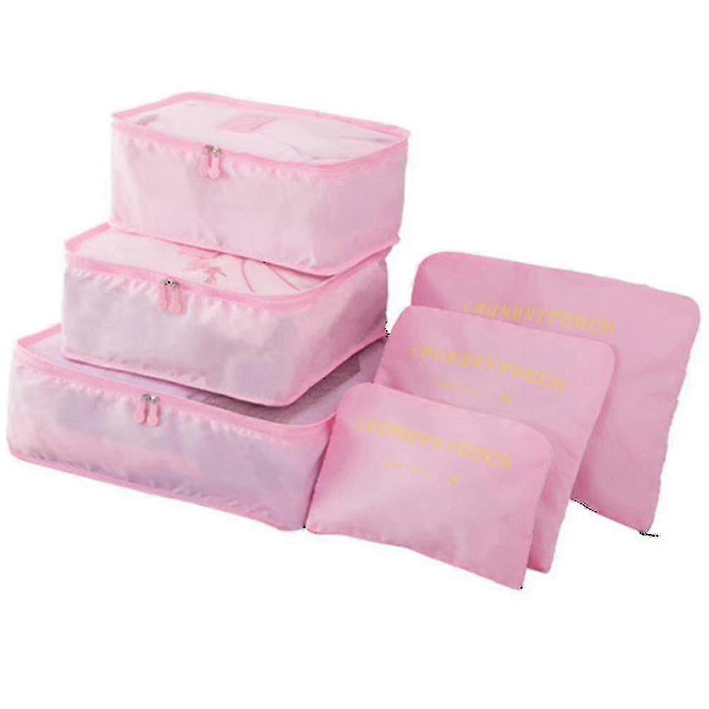 6pcs/set Travel Waterproof Clothing Sorting Bag Packing Cube Luggage Organizer
