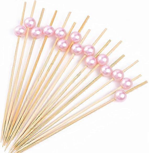Toothpicks for Cocktail Appetizers Fruits Dessert, 100 Count, Pink Pearls