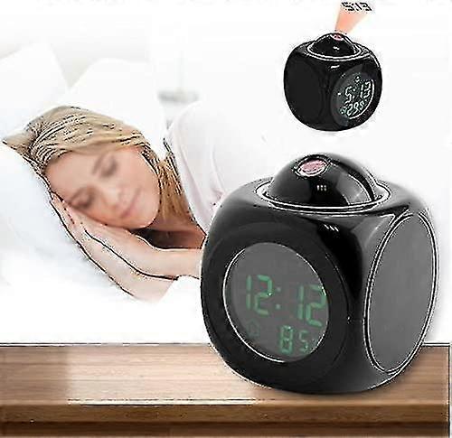 Multifunction Digital Lcd Wall Projection Voice Playback Temperature Display Led Alarm Clock