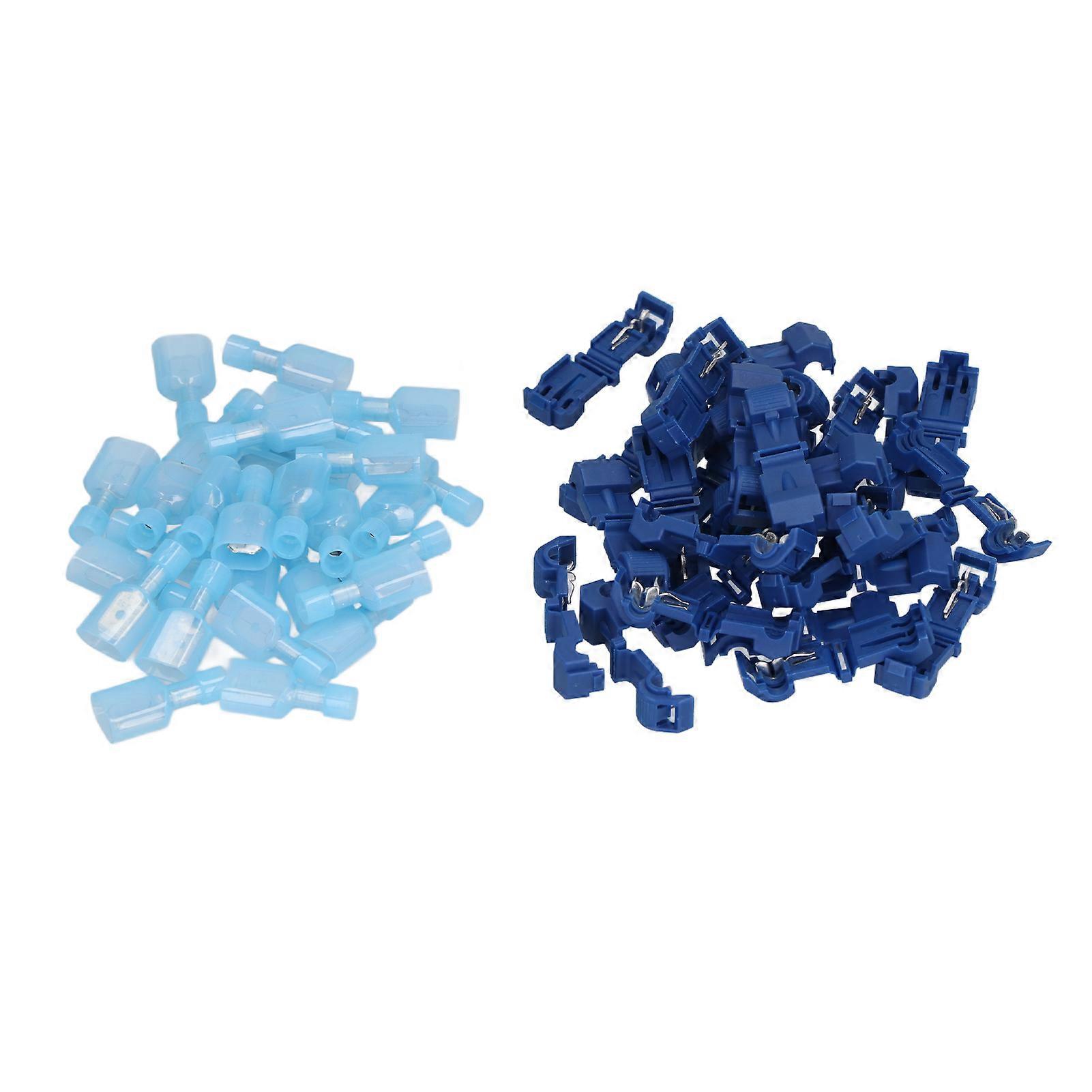 120Pcs T Tap Wire Connectors Self Stripping Quick Splice Wires Terminals MDFN2?250