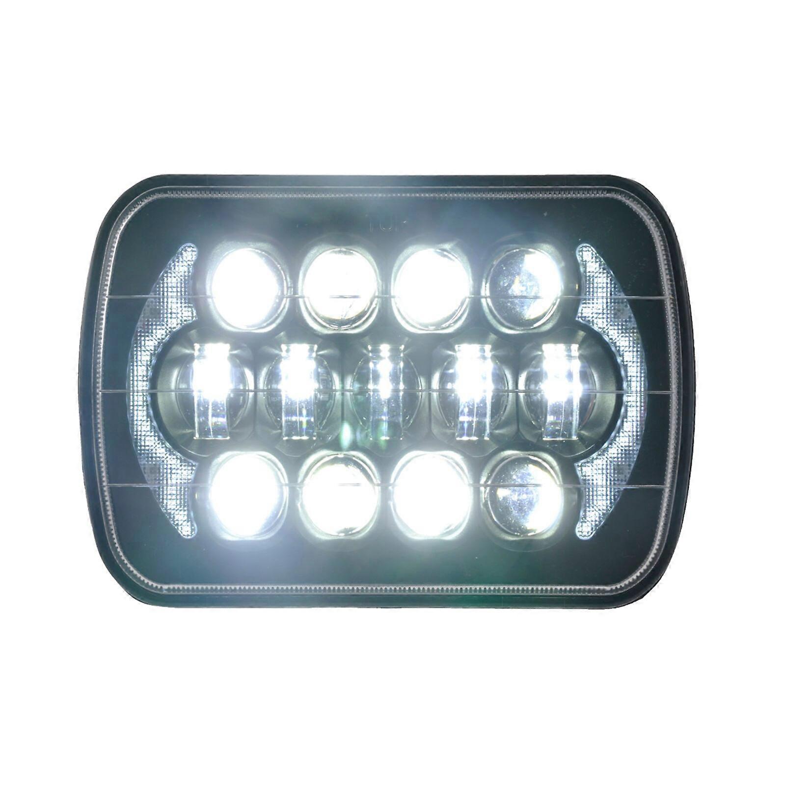 1Pc 5x7 Inch 85W Car Headlight 13Pcs Lamp Beads H4 Plug High Light Low Light Daytime Running Light
