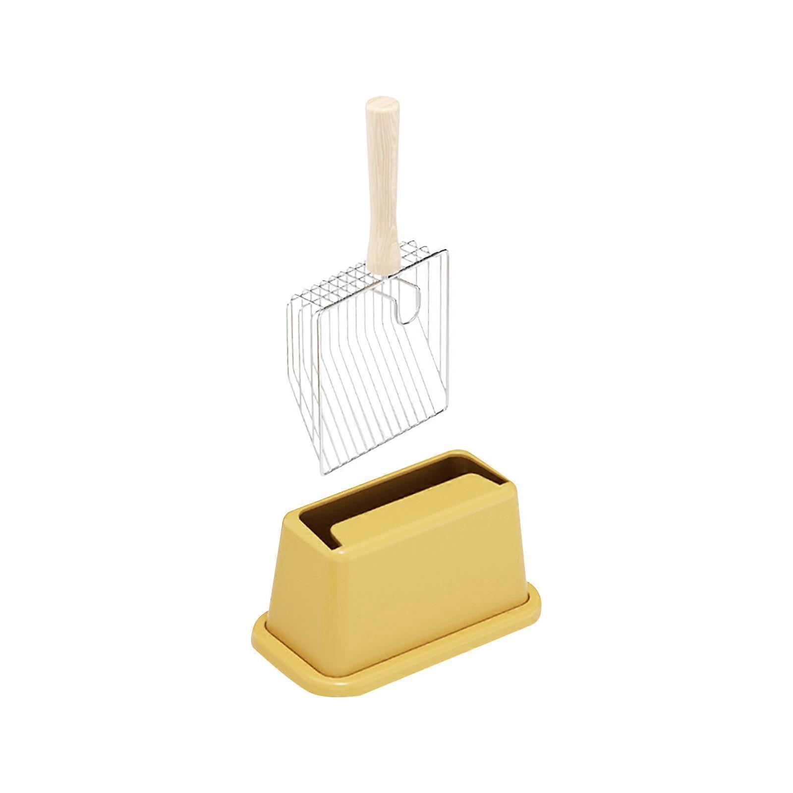 Litter Scoop for Cats with Holder with Handle Fast Sifting Pet Litter Scoops Yellow
