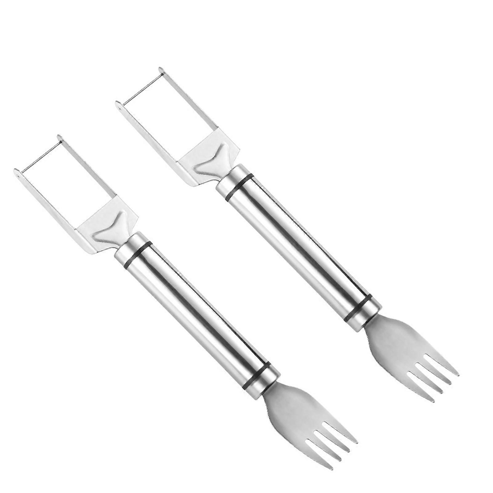 2 in 1 Watermelon Cutter Fork with Ergonomic Grip Easy Cleaning Reusable Fruit Slicers for Summer Party