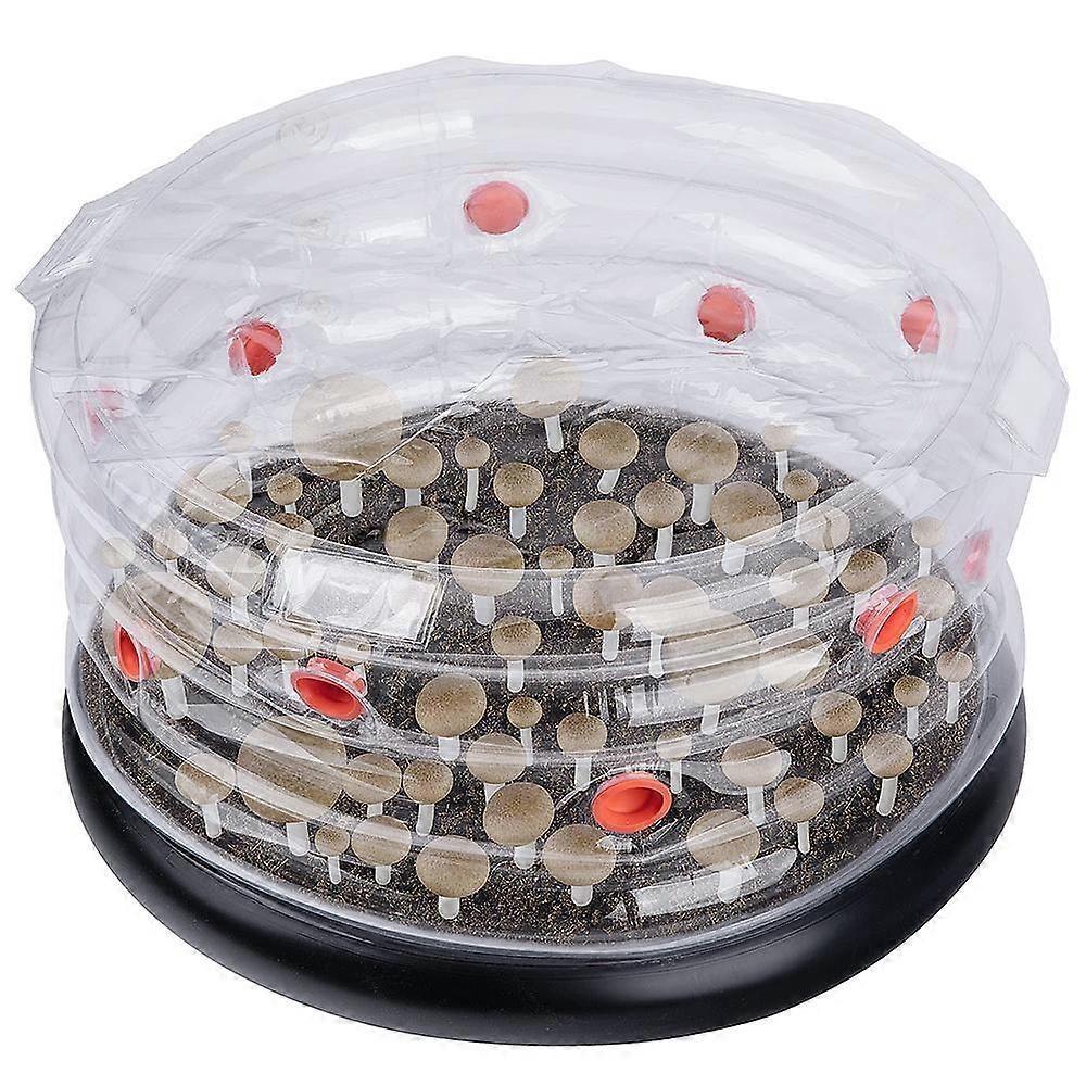 Round Mushroom Monotub Kit-Inflatable Mushroom Grow Bag with Plugs and Filters for Fresh Air Exchange,Garden Mushroom Grow kit
