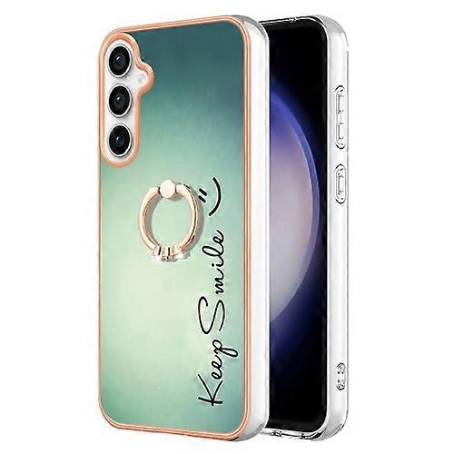 For Samsung Galaxy S23 FE 5G Electroplating Dual-side IMD Phone Case with Ring Holder
