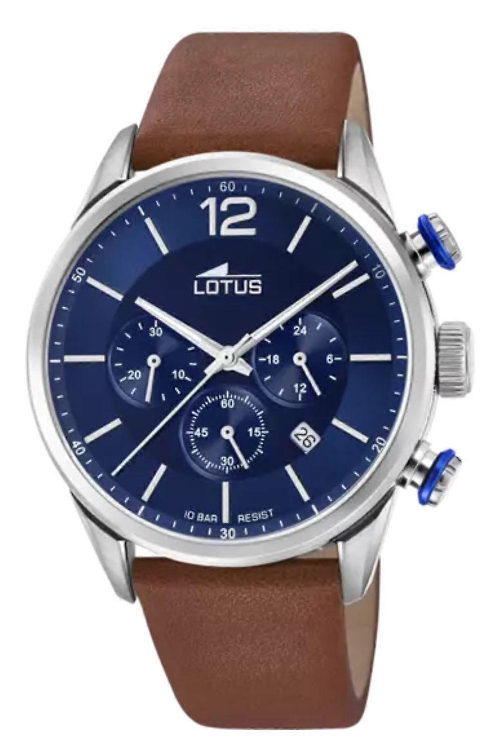Lotus chrono Men's Analog Quartz Watch with Cowhide Bracelet 18689/1