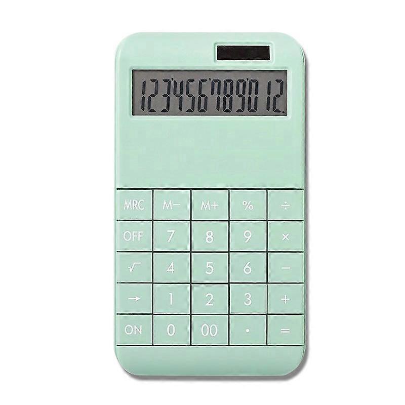 Desktop Calculator Standard Features, Large 12-bit LCD Display and Large Keys, Battery/Solar Powered - Green (Battery Not Included, Sticker Included),