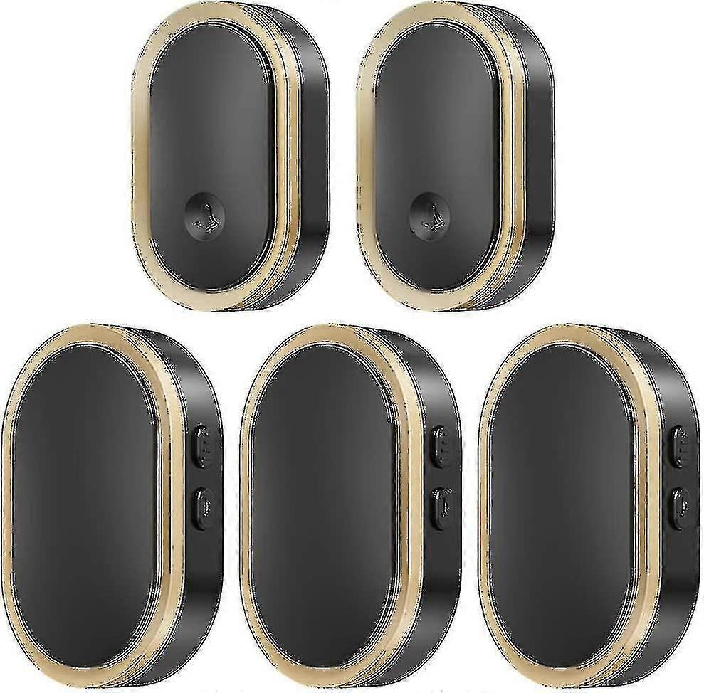 Wireless Doorbell Set, Ip55 Waterproof Wireless Doorbell, Led Flashing, Range Of 300 Metres, 2 Transmitters + 3 Receivers, 36 Ringtones, 5 Levels Volu