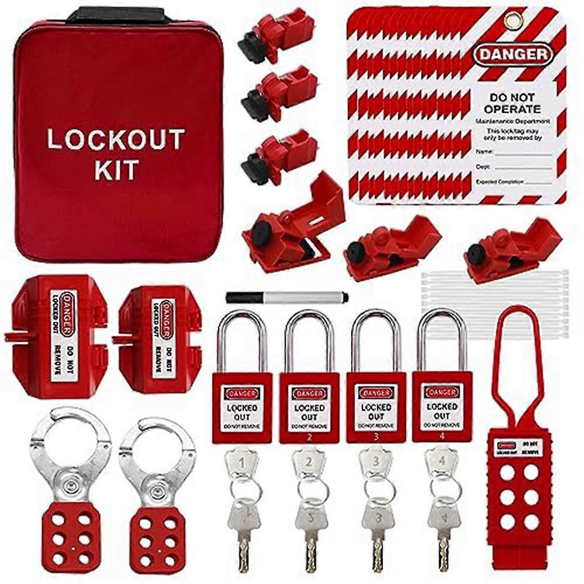 Lockout-Tagout-Kit, Klemm-Leistungsschalter-Verriegelung, Sicherheitsvorhängeschlösser, Lockout-Tag, Universal Circuit