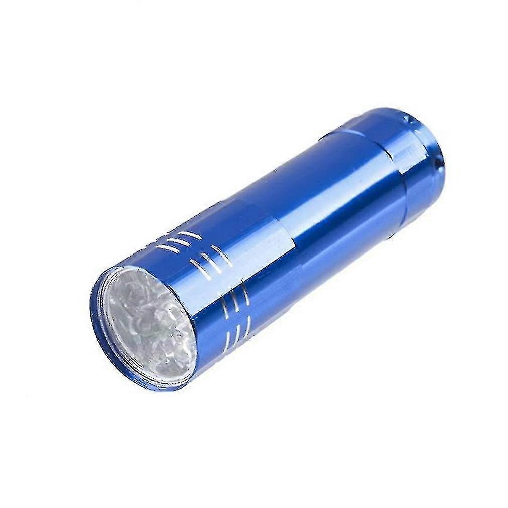 New 9 Led Mini Ultra Bright Torch Flashlights Torch Aluminium1pcsblue)