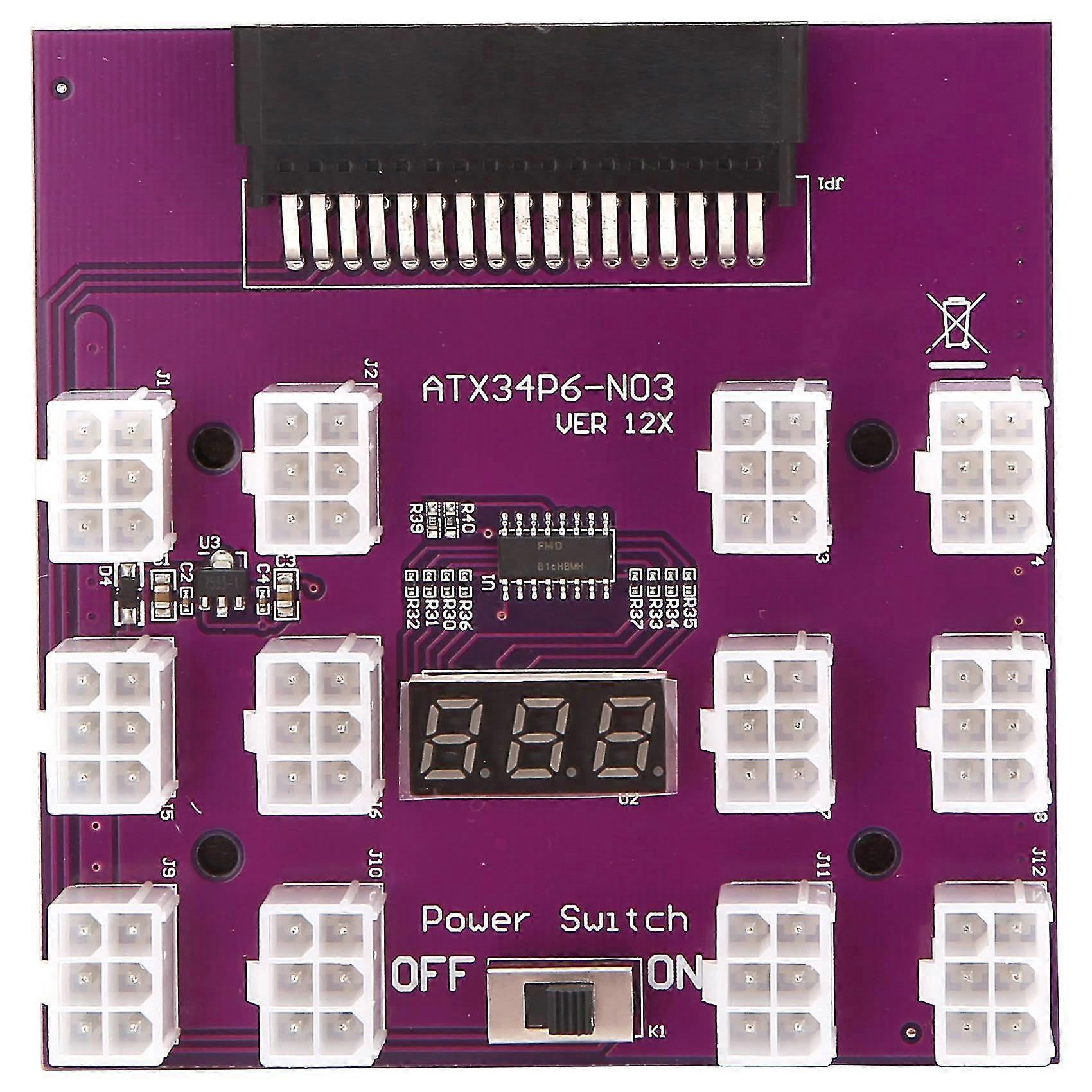 Upgrade Version Supply Breakout Board With 12 Pcs Atx 6pin Connector For 7001484 For Eth/btc Mining