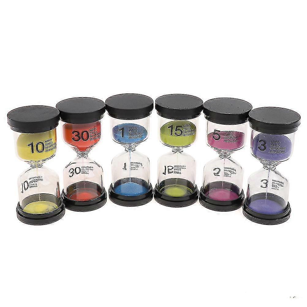 6 Pcs/set 1/3/5/10/15/30min Sand Clock Sandglass Hourglass Timer