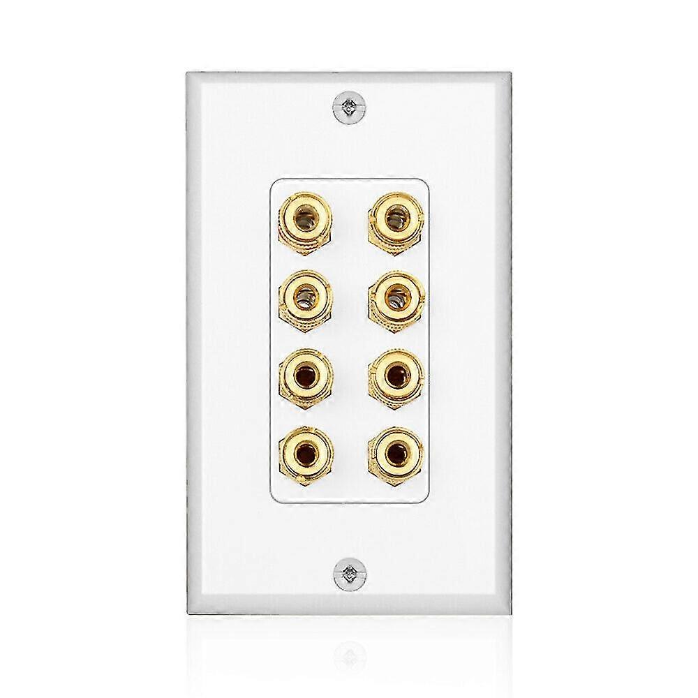8 Posts Speaker Wall Plate Home Theater Wall Plate Audio Panel For 4 Speakers
