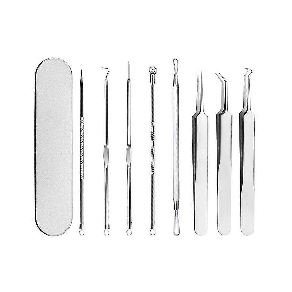 Blackhead Removers Comedone Pimple Removal Extractors Acne Blemish Needles Tool Kit Treatment For Whitehead Popping Zit Nose Face Skincare, 8-in-1 Wit
