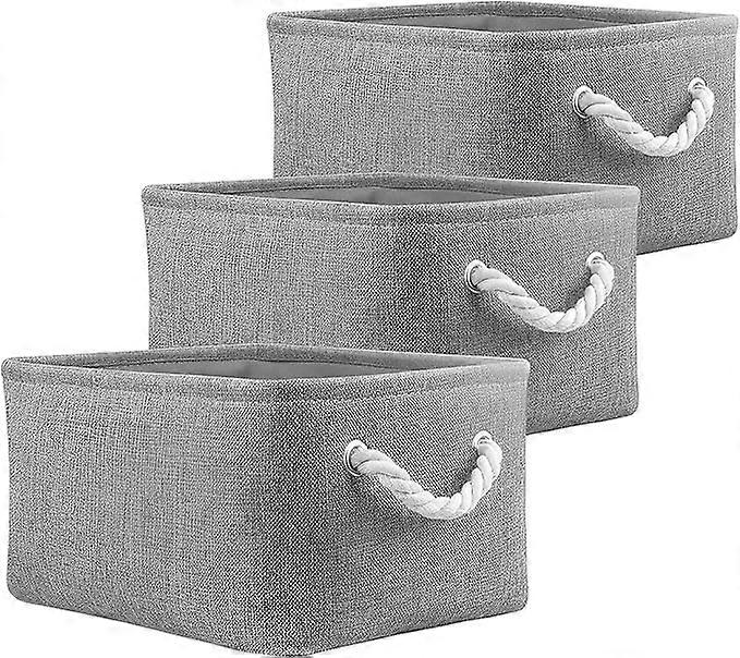 Mangata Foldable Storage Boxes, Fabric Storage Baskets for Books/DVDs/Toys/School/Home/Closet/Office, Pack of 1 (Gray, Small)