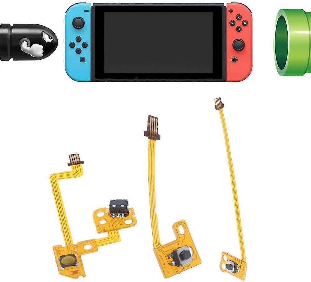 3 Pcs Button Key Ribbon Flex Cable Replacement Part for Nintendo Switch Joy-Con Controller Buttons Cable