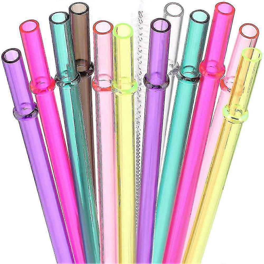 11 Inch Clear Reusable Thick Plastic Replacement Drinking Straws Extra Long