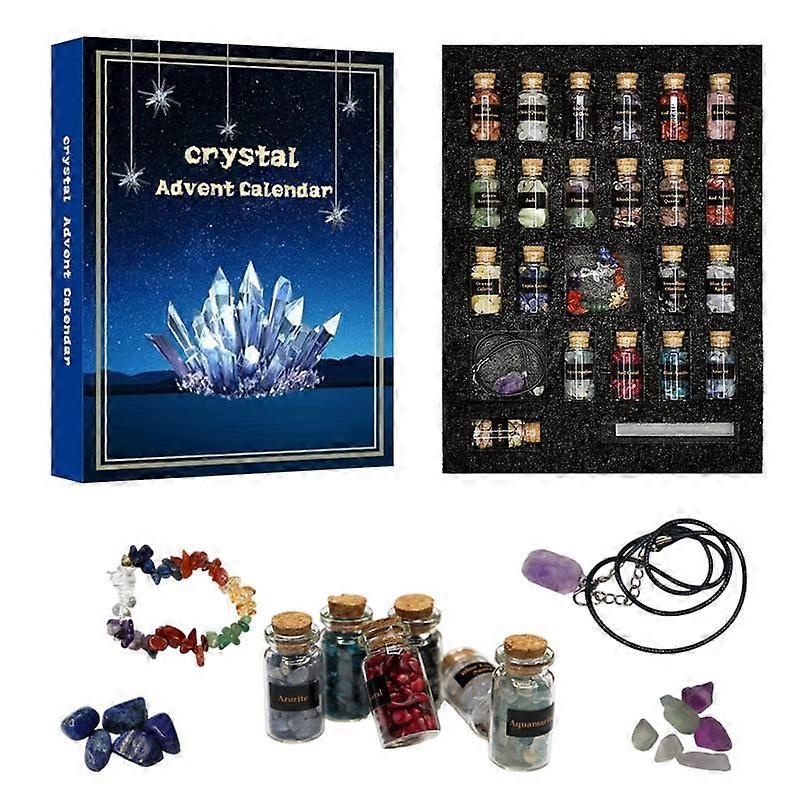 Christmas Crystal Advent Calendar 24 Days Countdown to Christmas Calendar Crystals Countdown Playset Crystals Chips Bottles Set