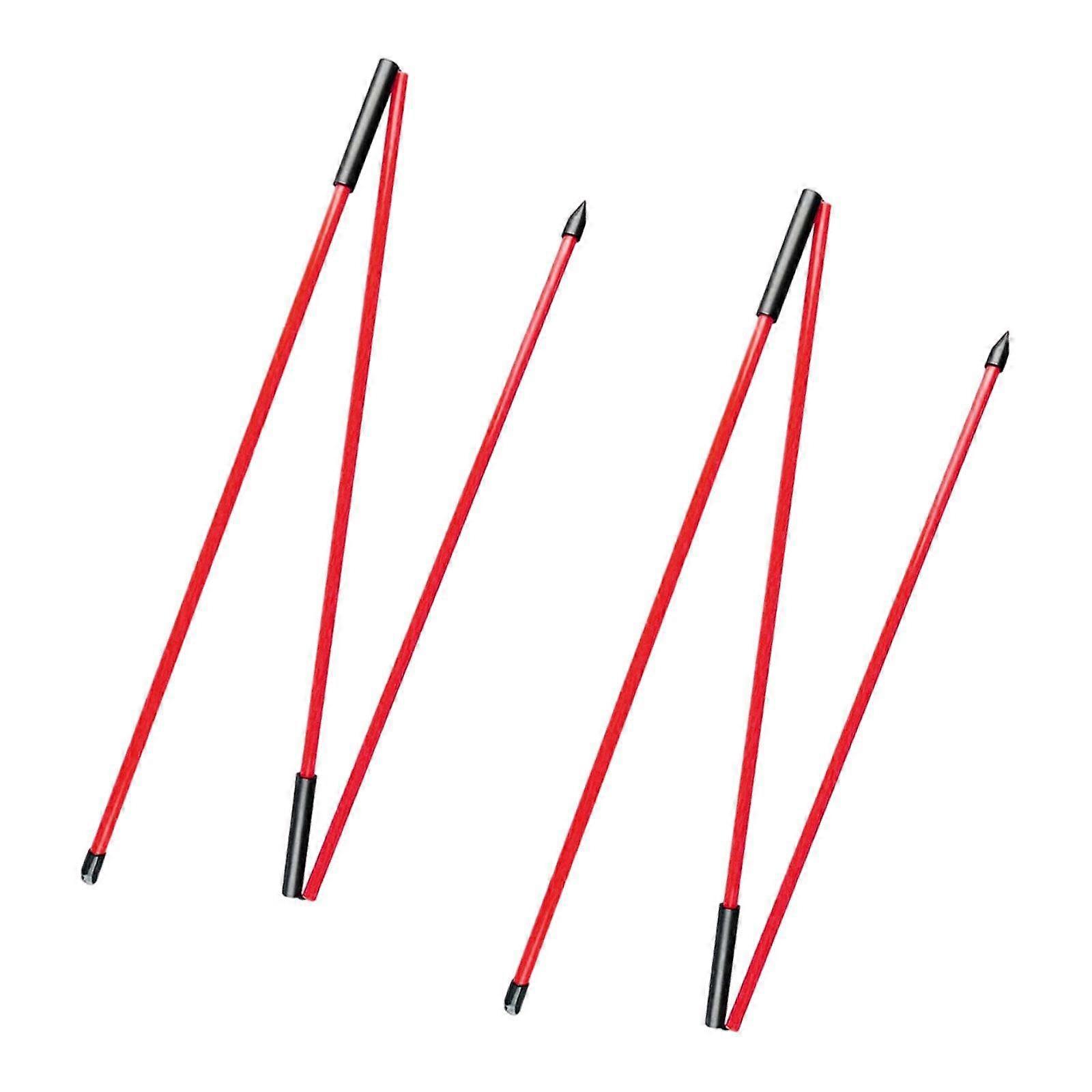 2x Golf Alignment Sticks Portable for Golf Swing Full Swing Practice Putting Red