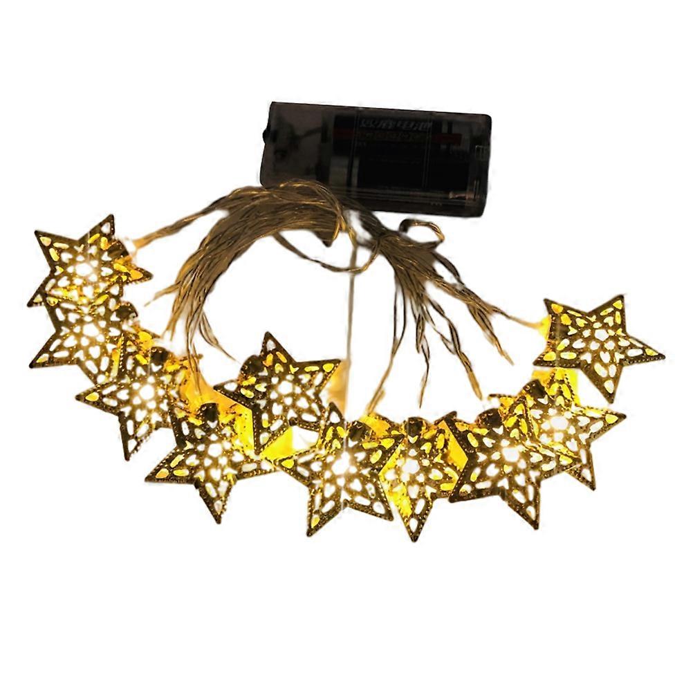 Ramadan Eid String Light Battery Operated Moon Star Lamp Mubarak Moon LED String Lights for Indoor Ramadan Festival Decorations