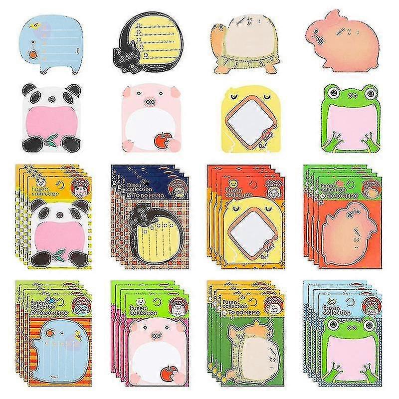 Sevimli Notlar 640 Yaprak (32 Adet) Mini Hayvan Notları Set Komik Yapışkan Not Defteri Renkli