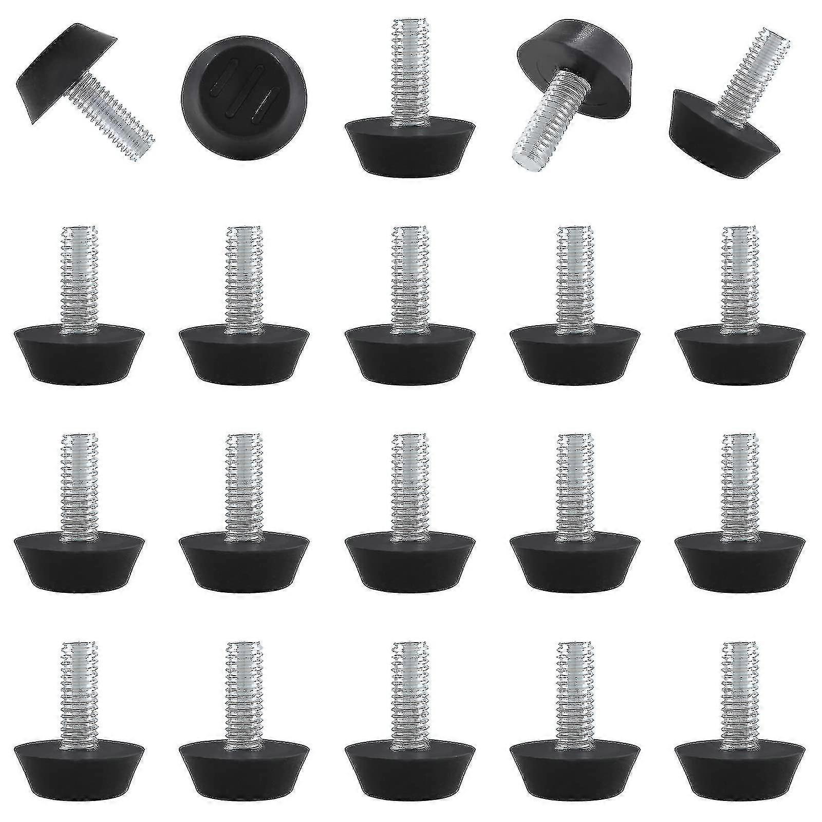 30 Pcs 1/4 Screw In Threaded Furniture Adjustable Levelers, M6 Leveling Feet Patio Furniture Glide Leveling Feet
