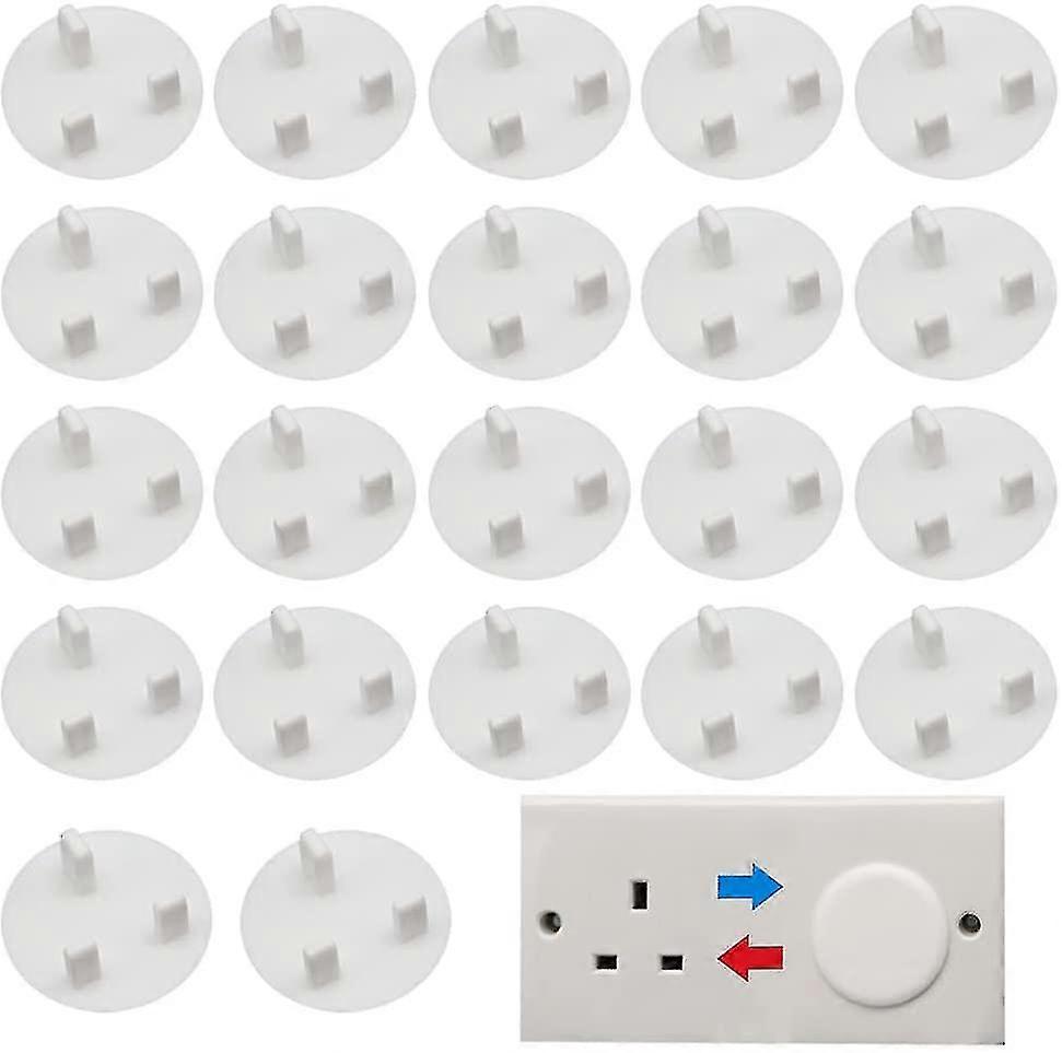 24 Pieces White Plug Socket Covers Uk Safety Socket Covers Electrical Outlet