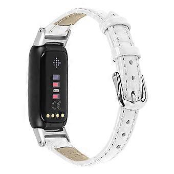 Crocodile Texture Cuir véritable Remplacement Bracelet De Montre Bracelet Réglable pour Fitbit Luxe