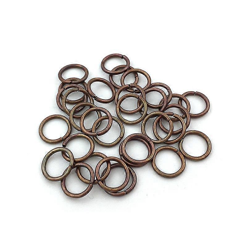 500 O-rings multiple sizes of open rings single rings iron rings C-rings connecting rings DIY jewellery accessories 10x1.0mm thick (Antique red bronze