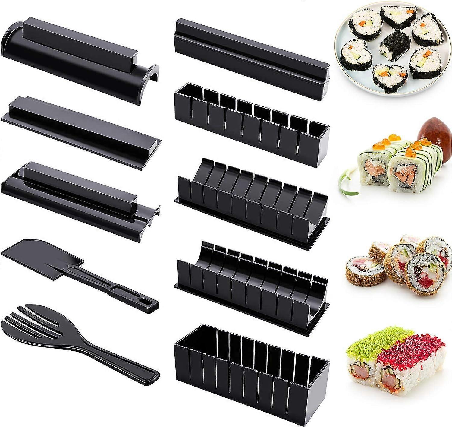 Sushi Making Kit for Beginners - 10-Piece Plastic Sushi Maker Tool Set