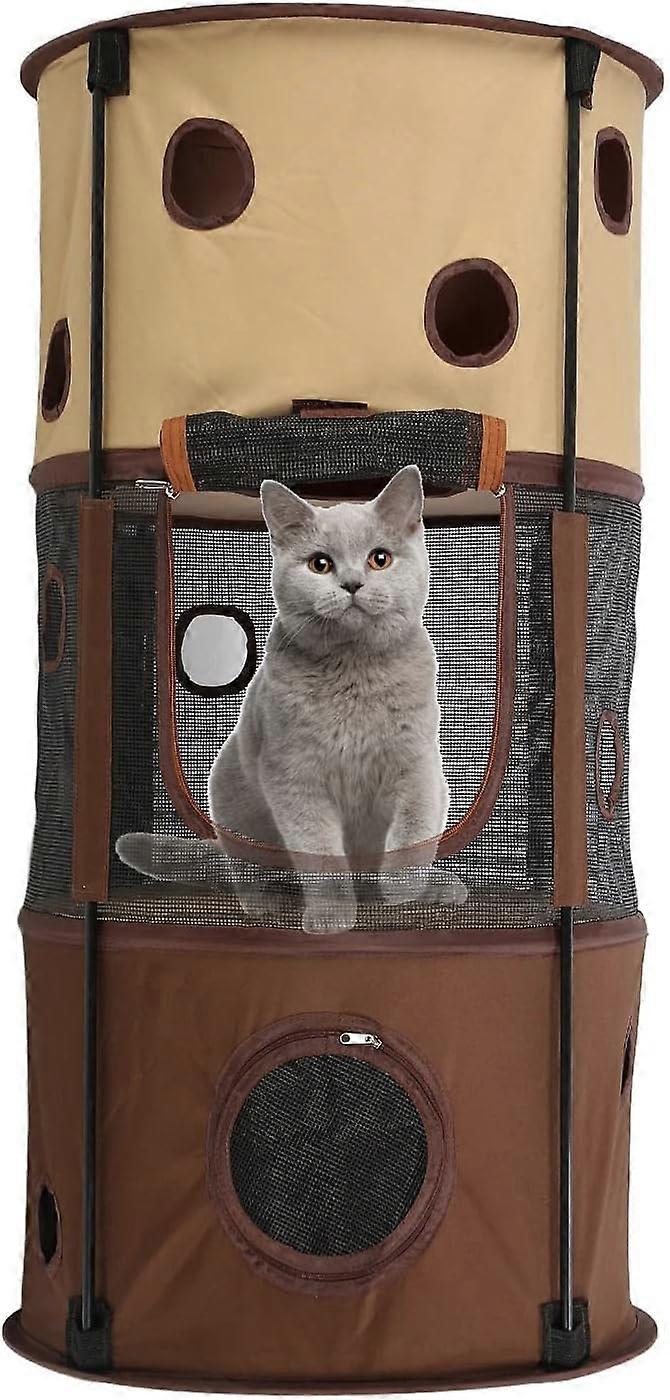 Catio Outdoor Cat Enclosure Portable Cat Tent 3 Layer Breathable Scratch Resistant Outside Cat Enclosure Cat House