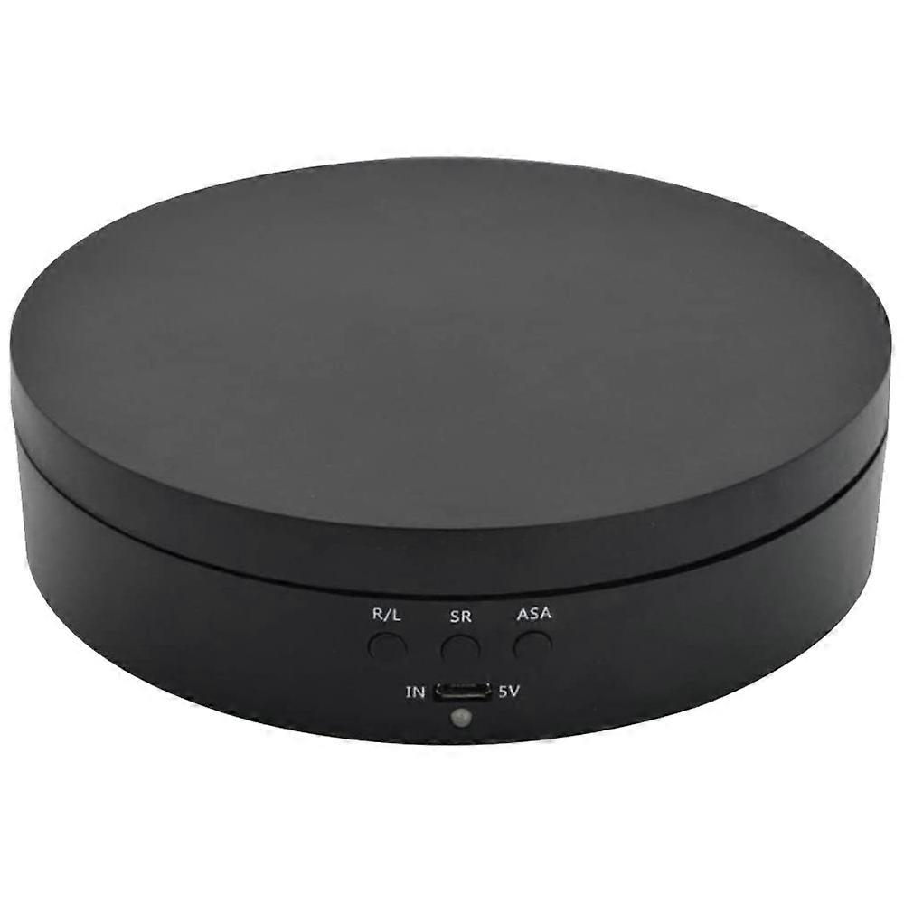 Black Rechargeable Turntable Display Stand, 360 degree Rotation Speed/Angle Adjustable for Photography/Jewelry Display