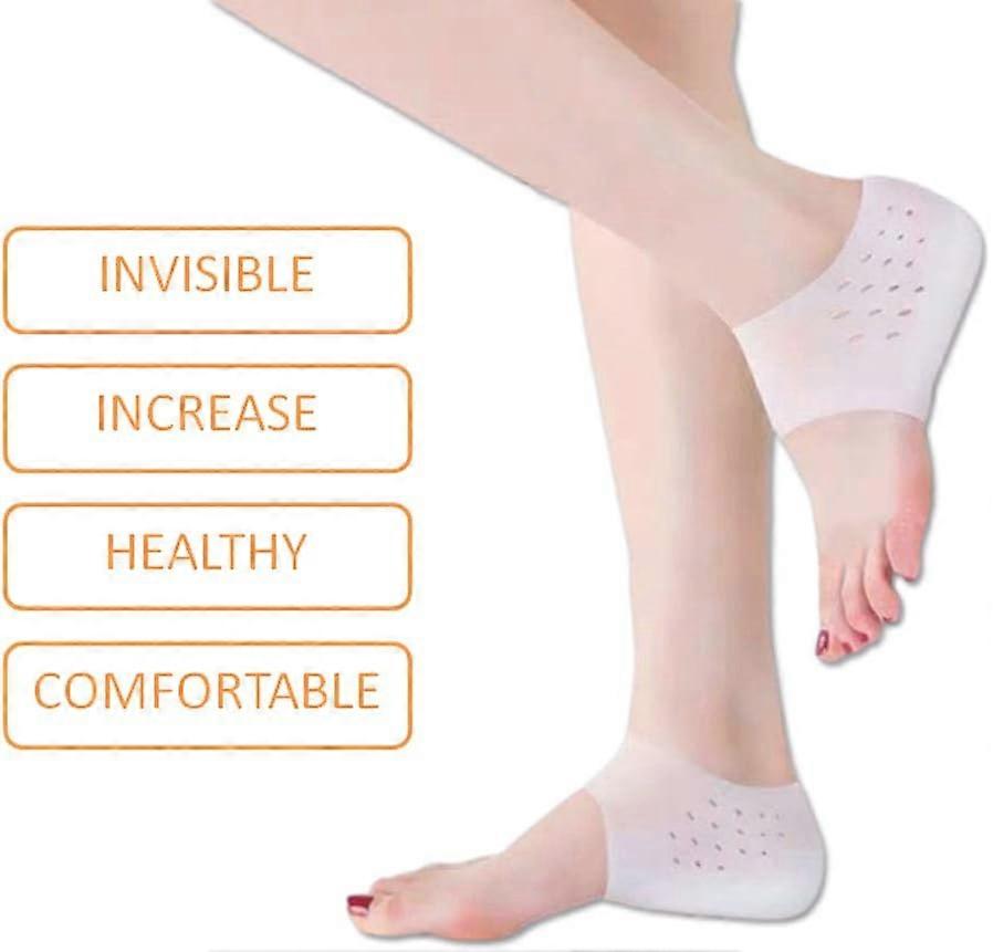Invisible Heightening Insole, Soft Silicone Insole Sock Heel Lifting Pad Protection Breathable For Men And Women