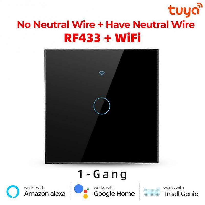 1/2/3/4 Gang TUYA WiFi+433MHZ Smart Touch Switch Home Wall Switch Button N/N+L For Alexa And Google Home Assistant Smart Life