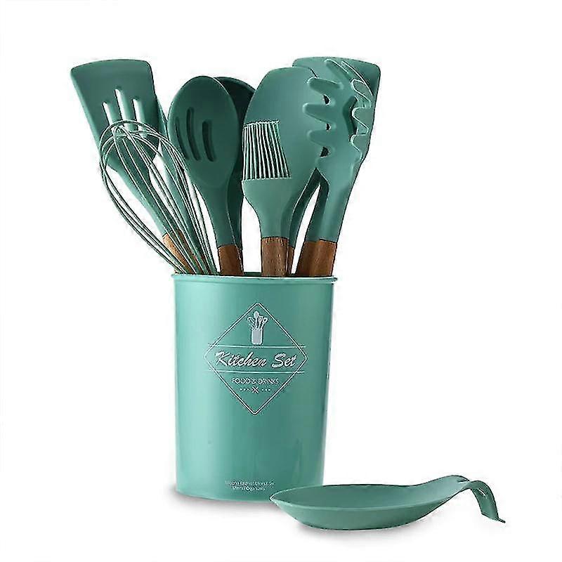 Kitchenware set green non-stick high temperature resistant silicone spatula kitchen utensils