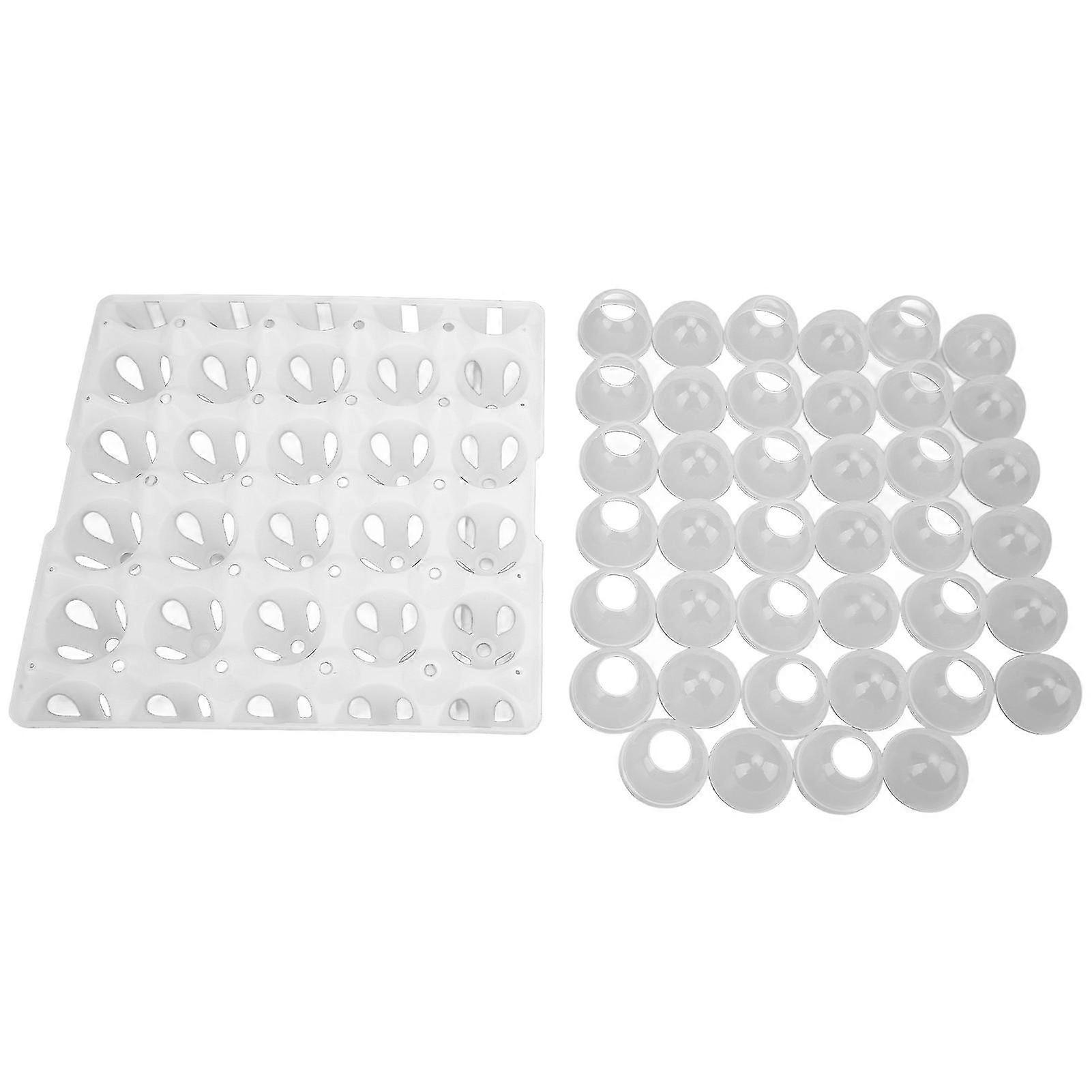 20pcs High Temperature Resistance Transparent Plastic Eggshell Set with Egg Holder for Farm