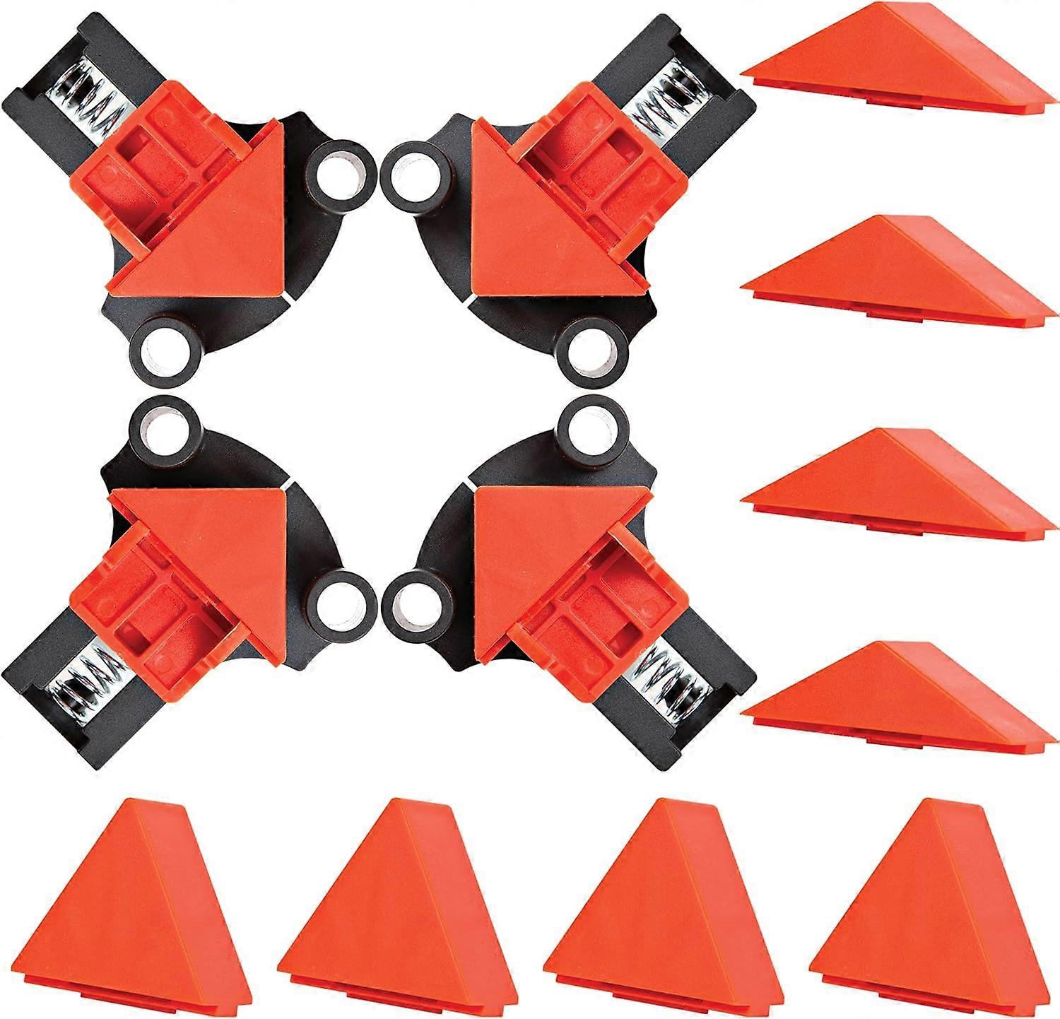 Pack Woodworking Corner Clamps - 4 Right Angle Clamps Adjustable to 60, 90 and 120 Degrees - Corner Clamp Kit for Drilling, Making Cabinets and Frames