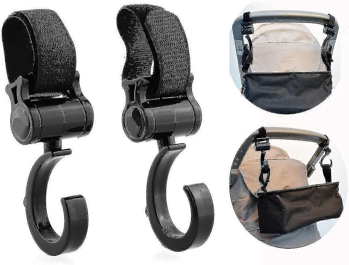 2 Pieces Stroller Hooks Versatile Children For Stroller Stroller Hooks Black