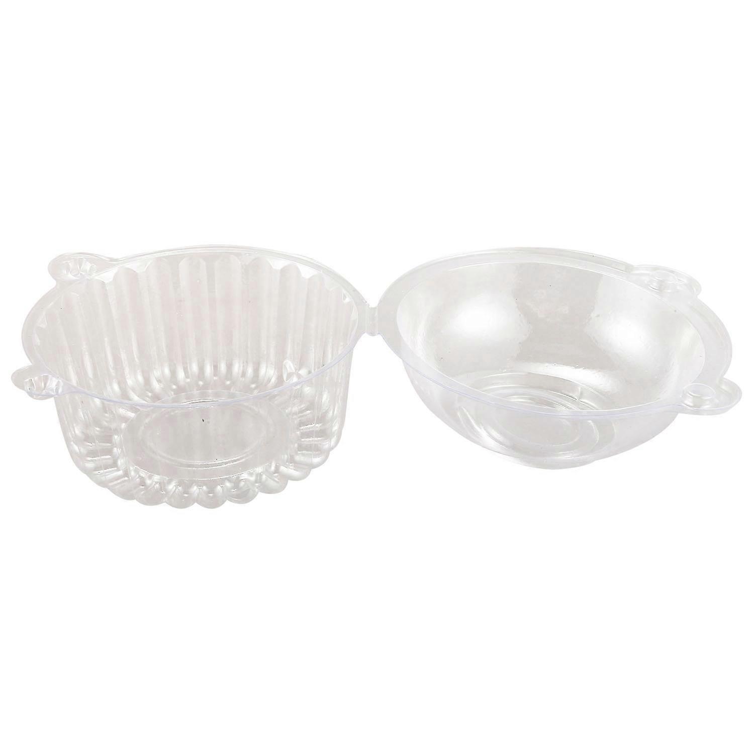 50 X Single Plastic Clear Cupcake Holder / Cake Container Dome Muffin